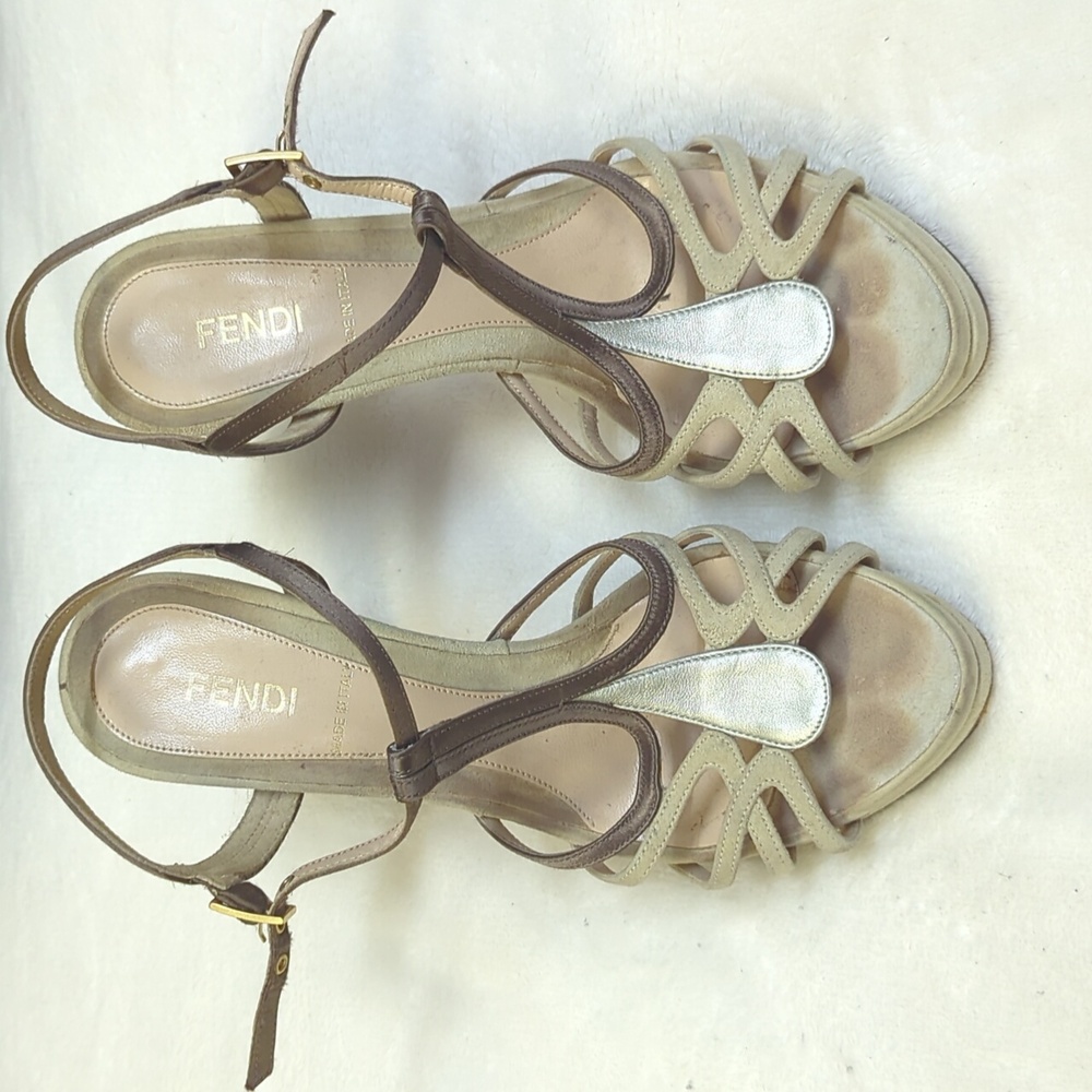 Fendi Tan Heels 37.5
